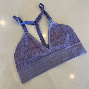 Victoria’s Secret Unlined Logo Bralette Purple Racerback